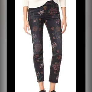 7 For All Mankind | Roxanne On Noir floral print skinny ankle jeans, size 29